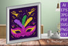 3D Mardi Gras Shadow Box Layered Papercut SVG Bundle