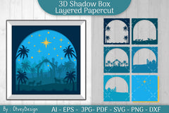 3D Nativity Scene Christmas Layered Papercut SVG Bundle 8 - CraftNest - Digital Crafting and Art