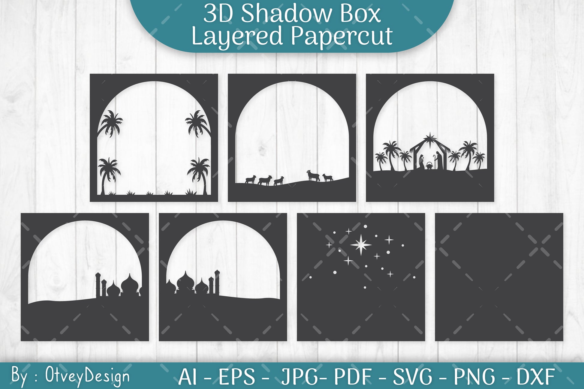 3D Nativity Scene Christmas Layered Papercut SVG Bundle 8 - CraftNest - Digital Crafting and Art