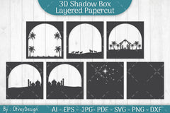 3D Nativity Scene Christmas Layered Papercut SVG Bundle 8 - CraftNest - Digital Crafting and Art