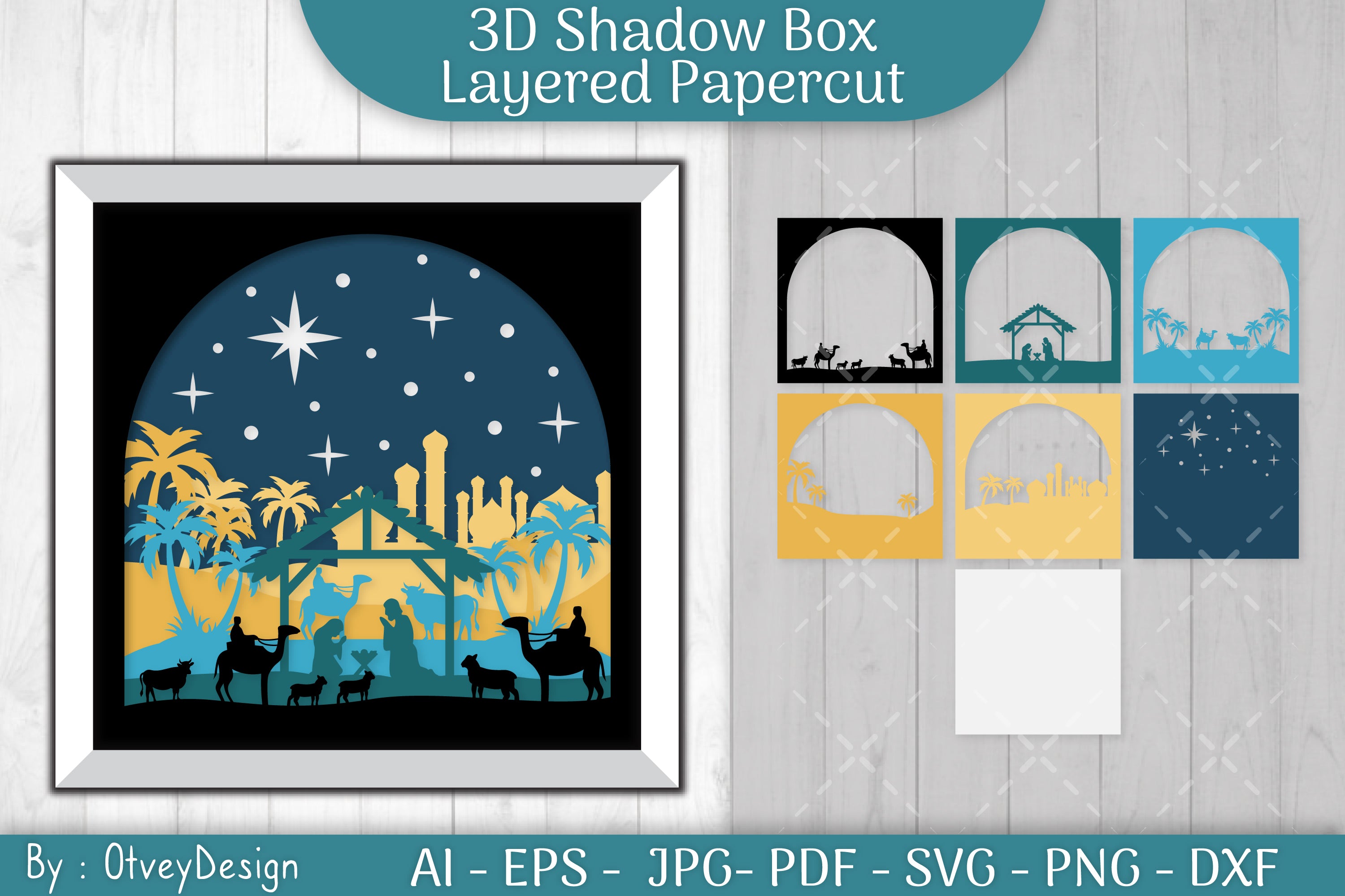 3D Nativity Scene Christmas Layered Papercut SVG Bundle 10 - CraftNest - Digital Crafting and Art