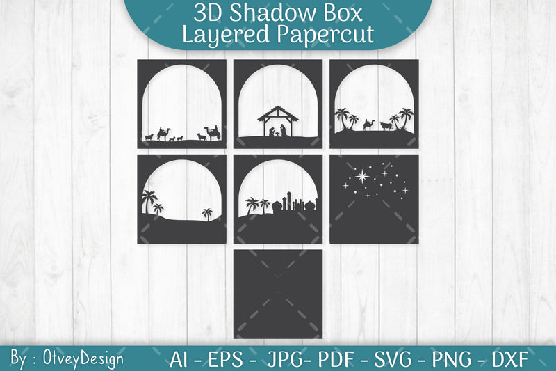 3D Nativity Scene Christmas Layered Papercut SVG Bundle 10 - CraftNest - Digital Crafting and Art