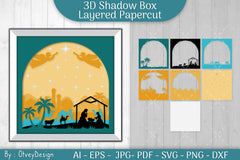 3D Nativity Scene Christmas Layered Papercut SVG Bundle 11 - CraftNest - Digital Crafting and Art