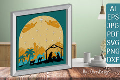 3D Nativity Scene Christmas Layered Papercut SVG Bundle 11 - CraftNest - Digital Crafting and Art