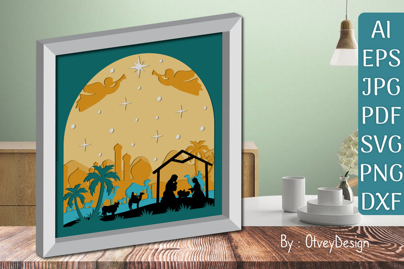 3D Nativity Scene Christmas Layered Papercut SVG Bundle 11 - CraftNest - Digital Crafting and Art