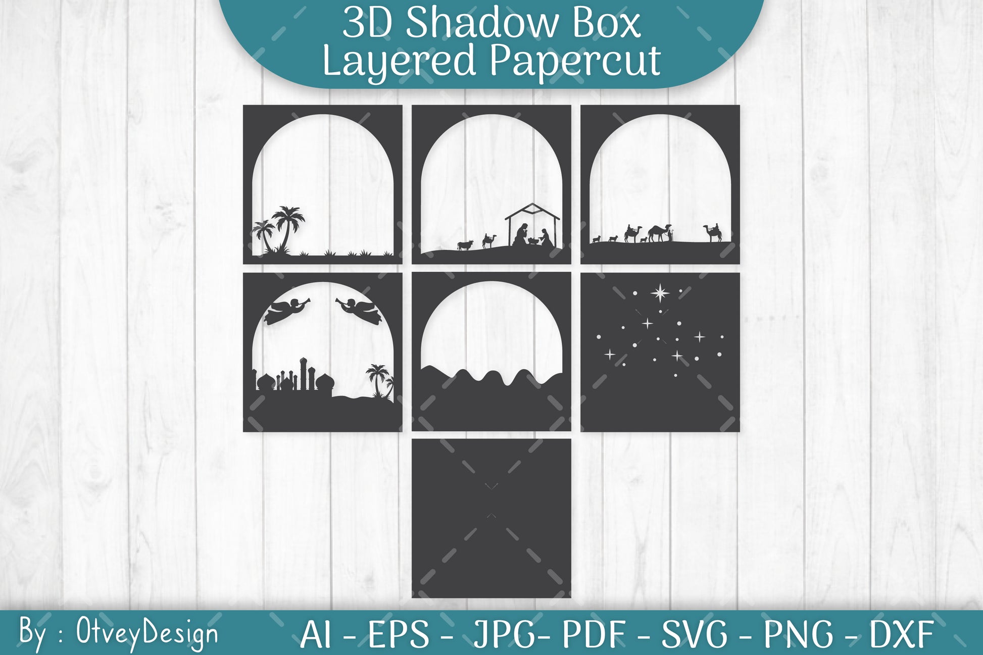 3D Nativity Scene Christmas Layered Papercut SVG Bundle 11 - CraftNest - Digital Crafting and Art