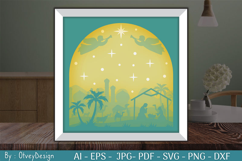 3D Nativity Scene Christmas Layered Papercut SVG Bundle 11 - CraftNest - Digital Crafting and Art