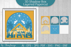 3D Nativity Scene Christmas Layered Papercut SVG Bundle 12 - CraftNest - Digital Crafting and Art