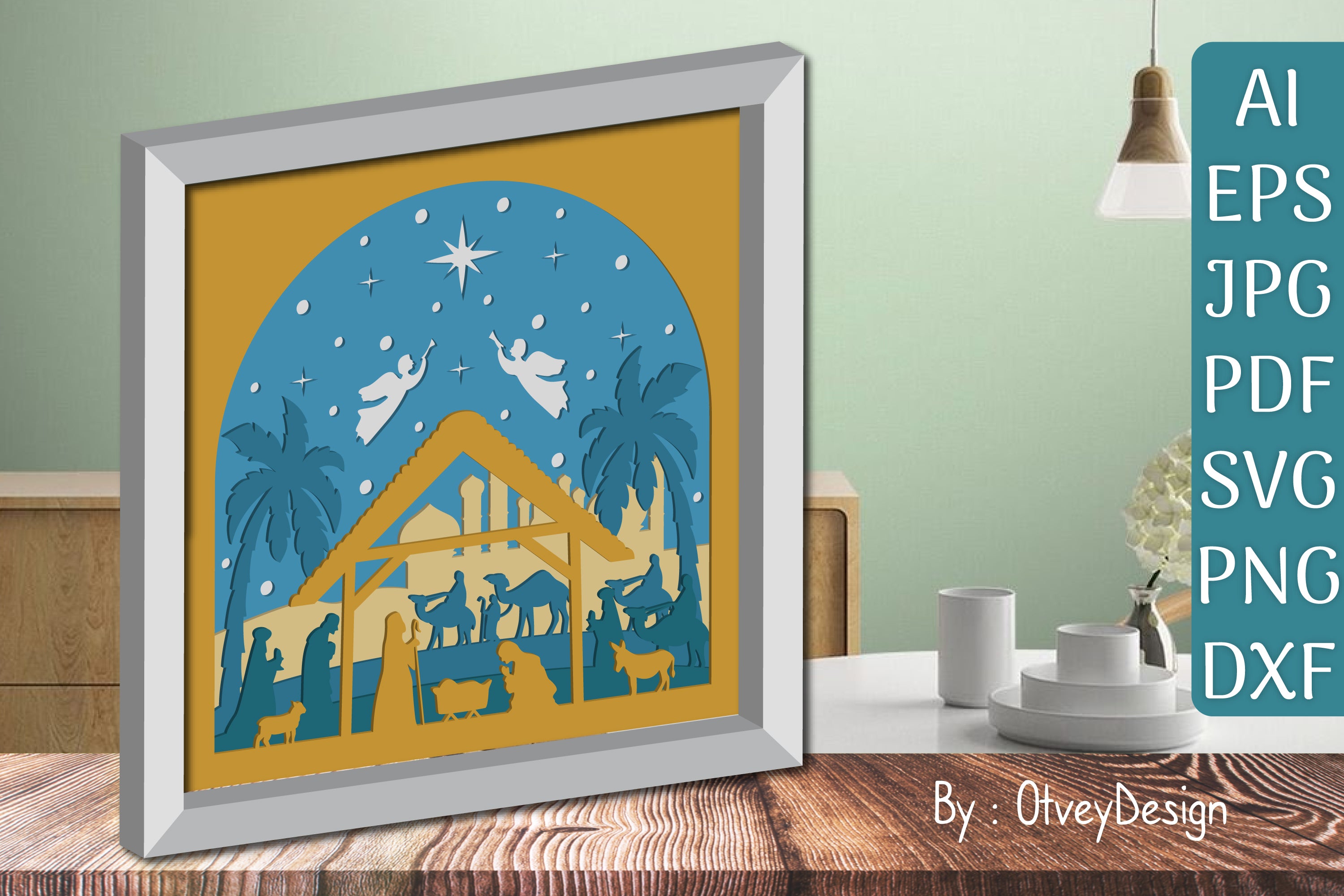 3D Nativity Scene Christmas Layered Papercut SVG Bundle 12 - CraftNest - Digital Crafting and Art