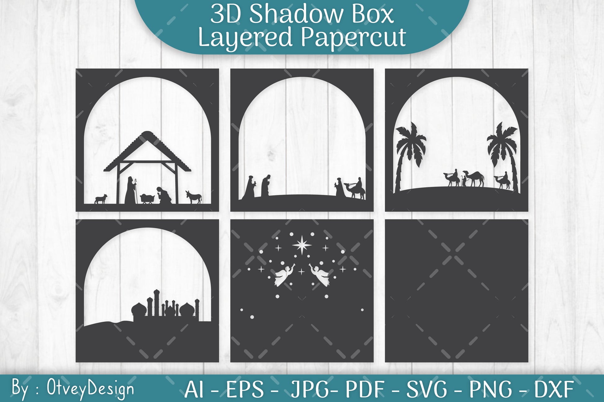 3D Nativity Scene Christmas Layered Papercut SVG Bundle 12 - CraftNest - Digital Crafting and Art