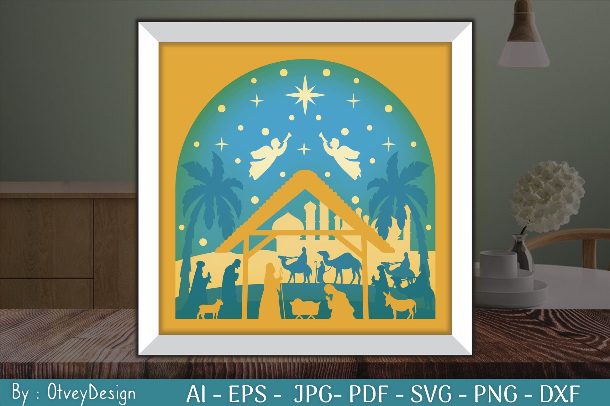 3D Nativity Scene Christmas Layered Papercut SVG Bundle 12 - CraftNest - Digital Crafting and Art