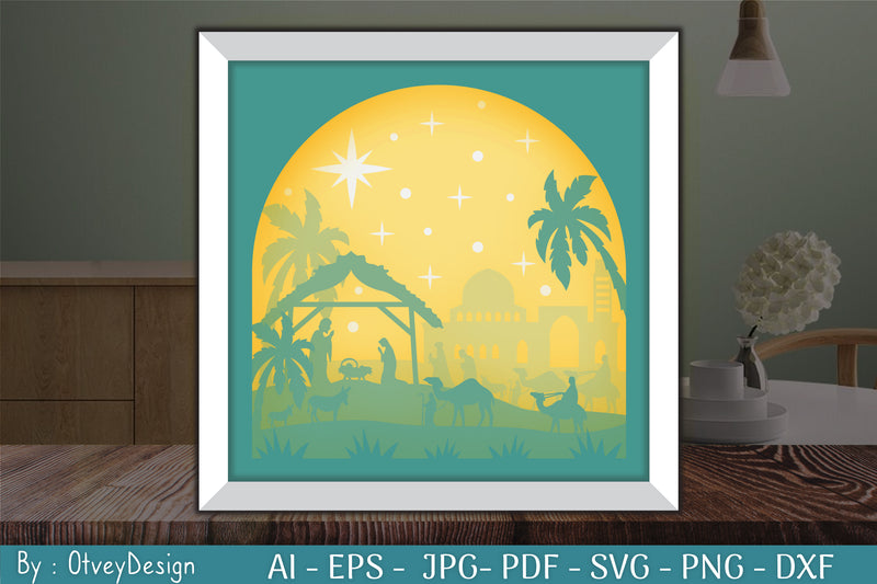 3D Nativity Scene Christmas Layered Papercut SVG Bundle 13 - CraftNest - Digital Crafting and Art