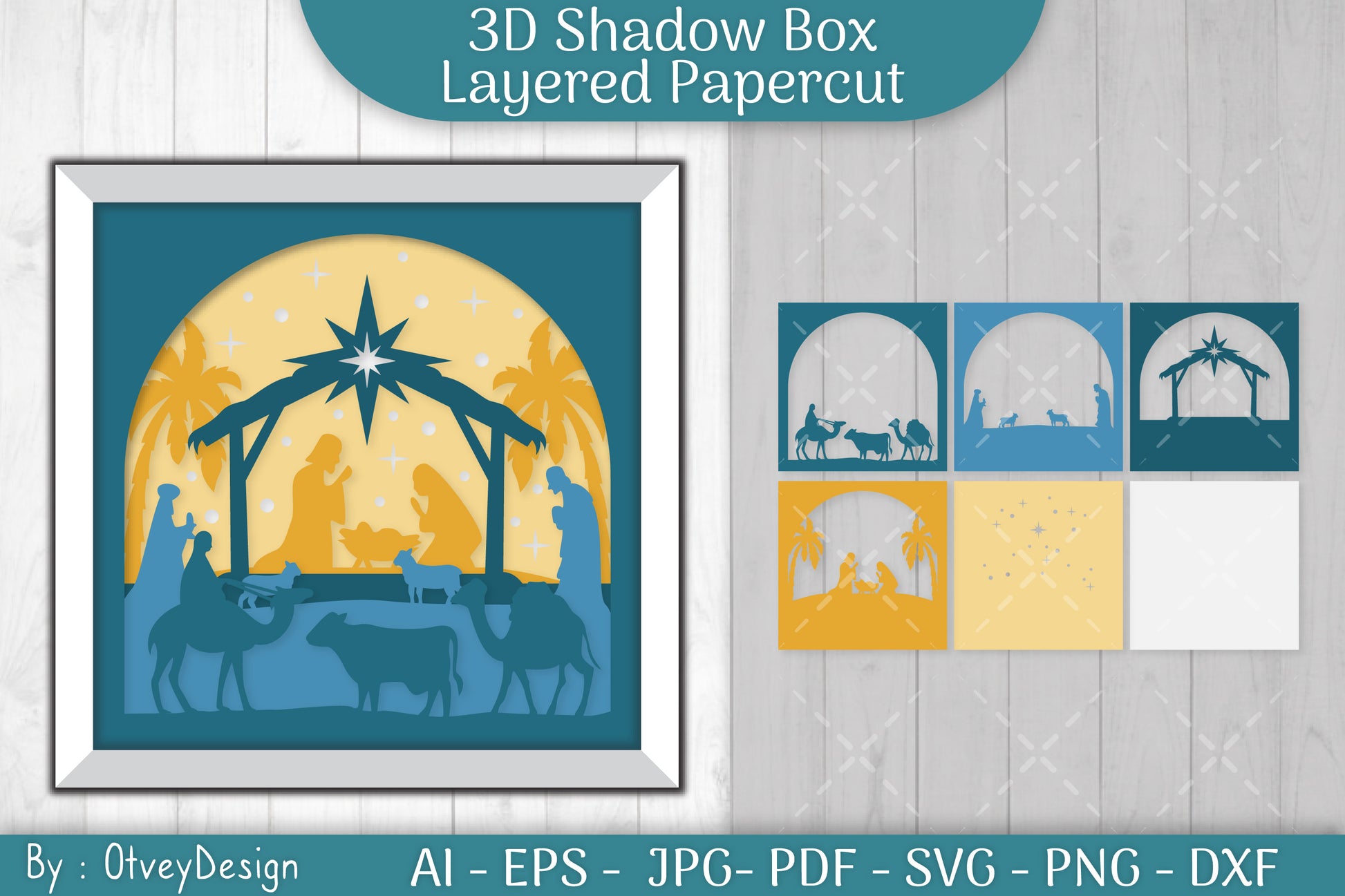 3D Nativity Scene Christmas Layered Papercut SVG Bundle - CraftNest - Digital Crafting and Art