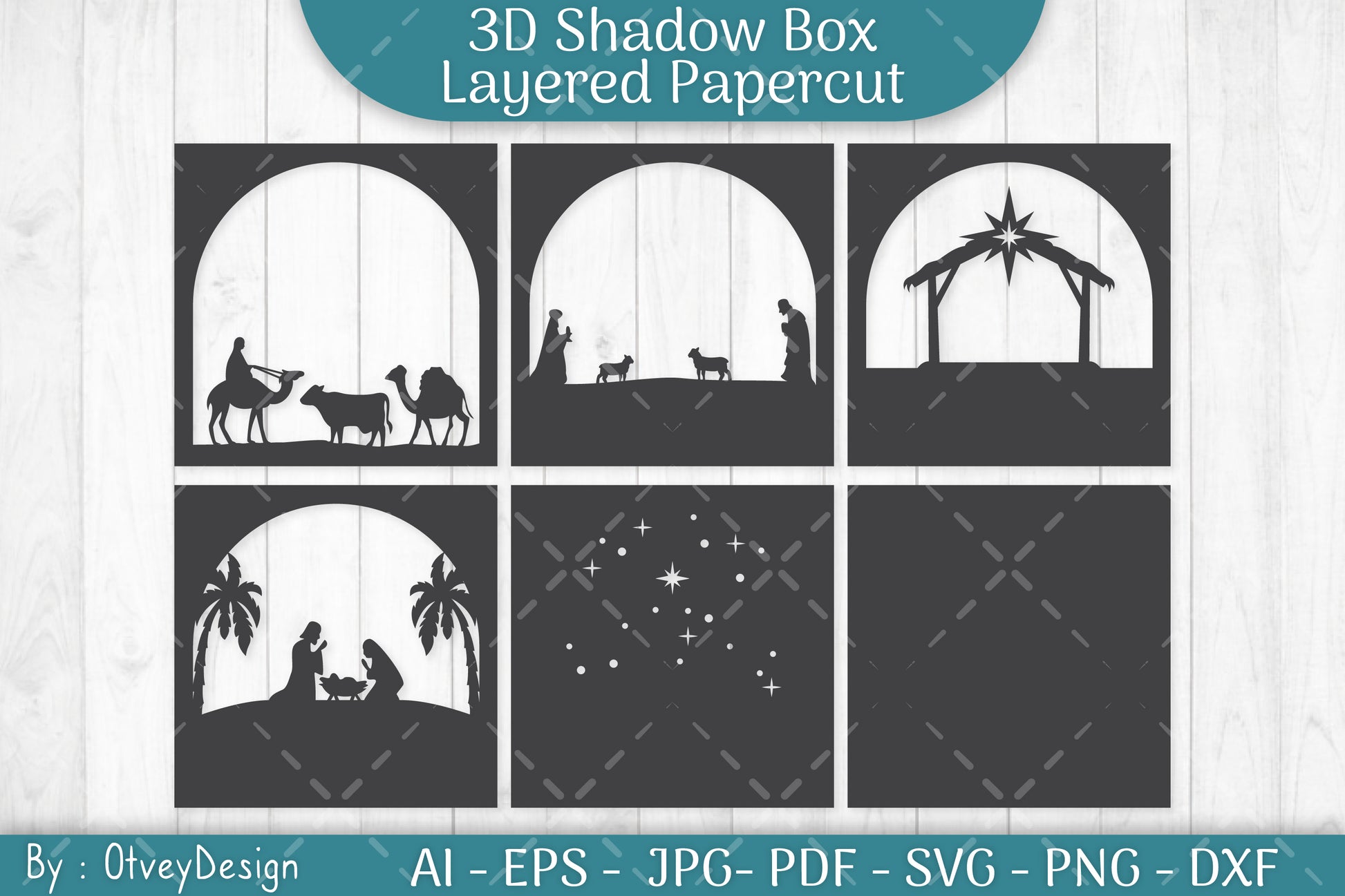 3D Nativity Scene Christmas Layered Papercut SVG Bundle - CraftNest - Digital Crafting and Art