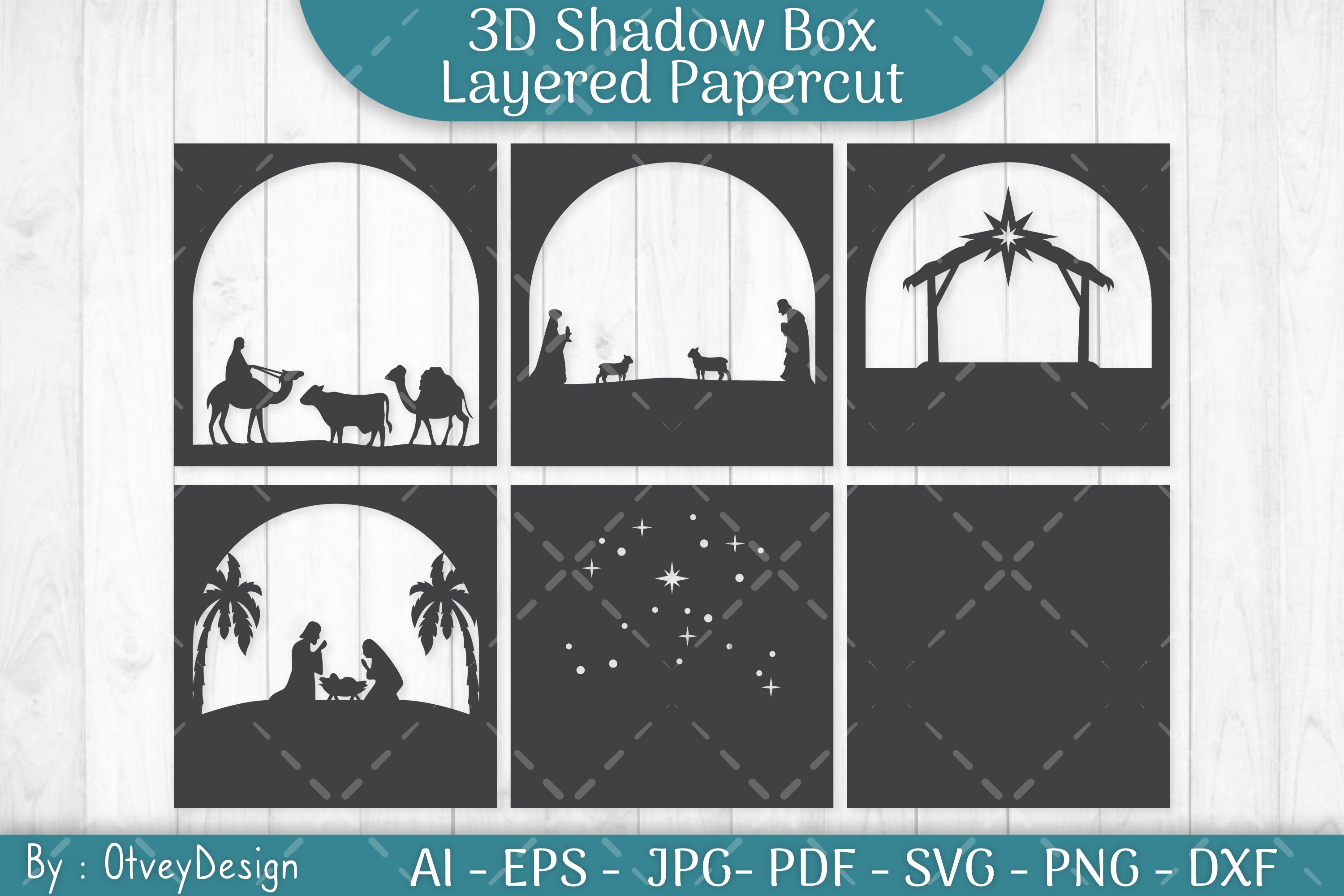 3D Nativity Scene Christmas Layered Papercut SVG Bundle - CraftNest - Digital Crafting and Art