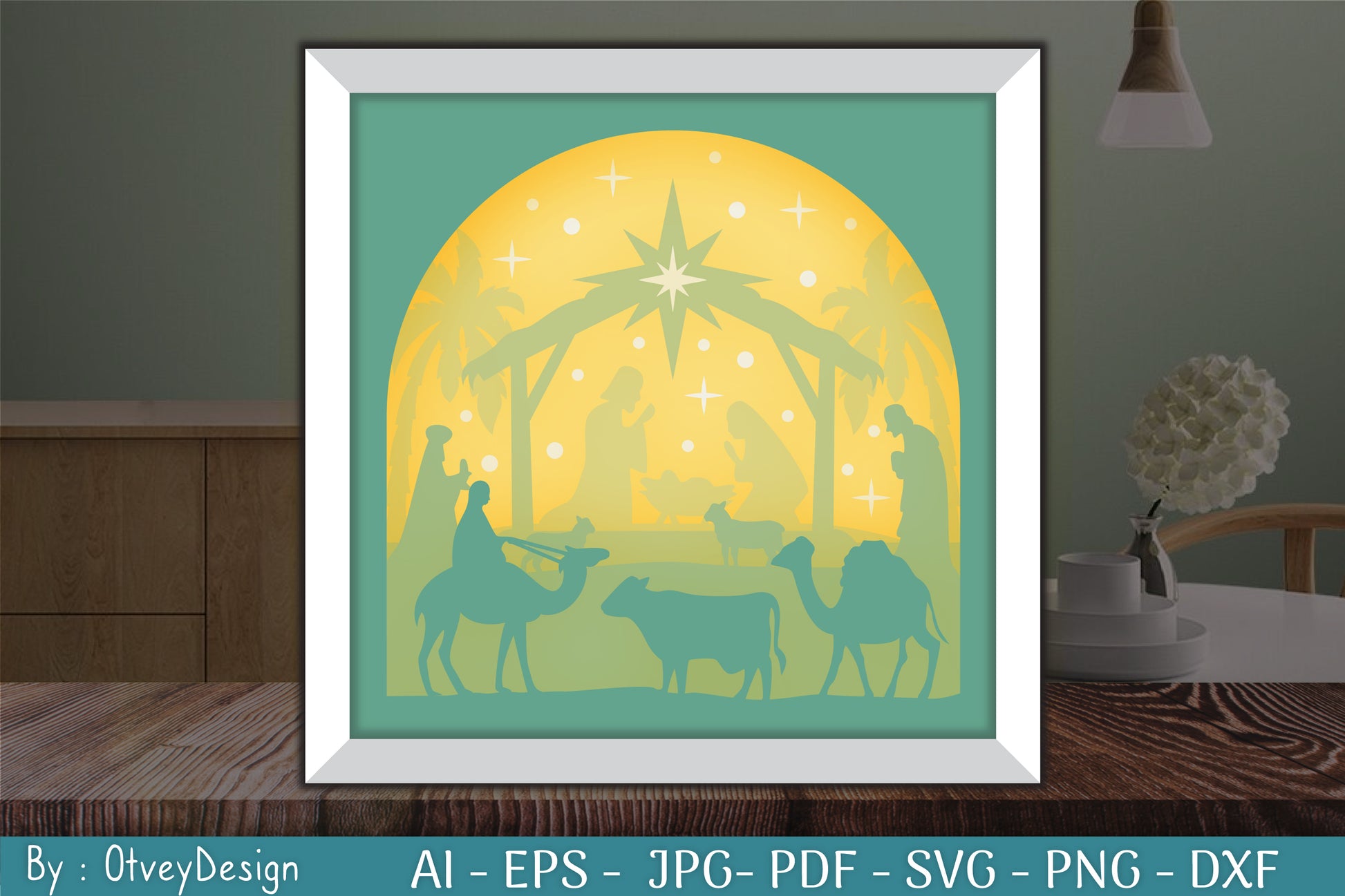 3D Nativity Scene Christmas Layered Papercut SVG Bundle - CraftNest - Digital Crafting and Art