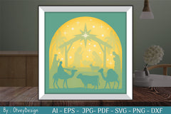 3D Nativity Scene Christmas Layered Papercut SVG Bundle - CraftNest - Digital Crafting and Art
