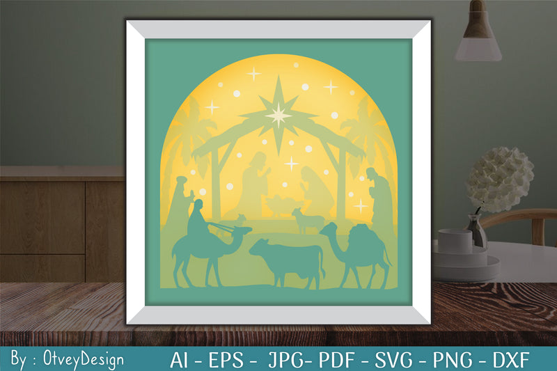 3D Nativity Scene Christmas Layered Papercut SVG Bundle - CraftNest - Digital Crafting and Art