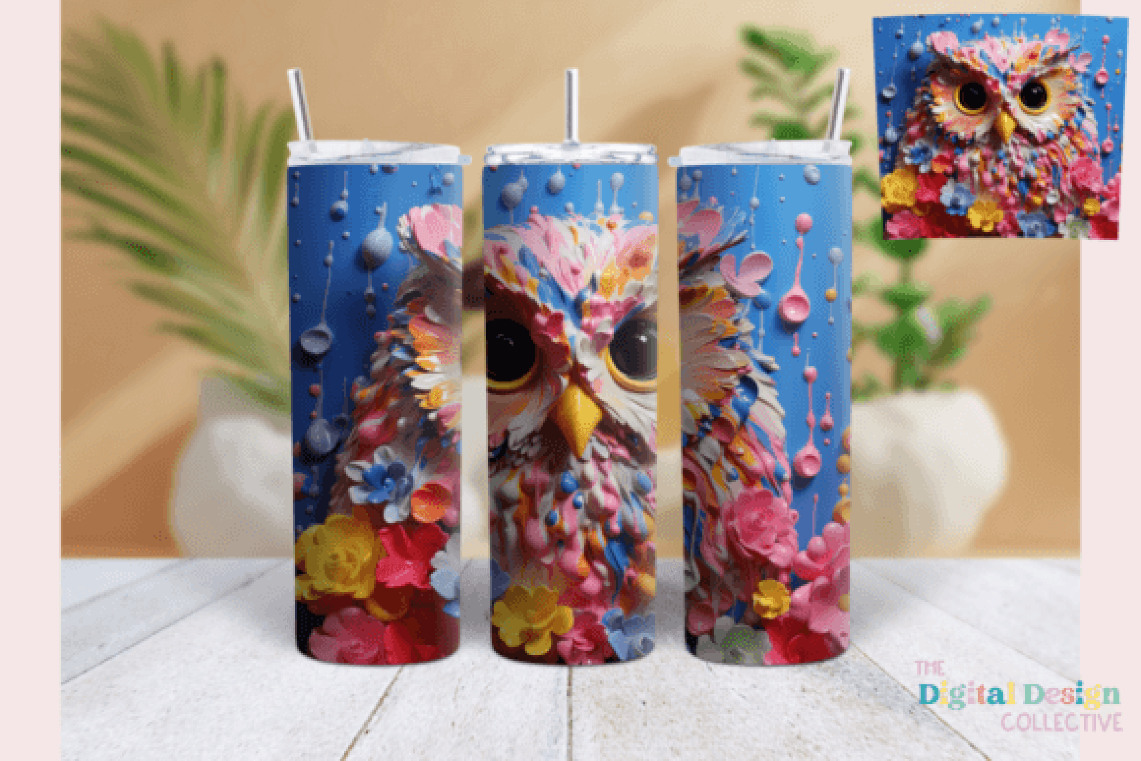 3D Owl Tumbler Wrap Bundle - CraftNest - Digital Crafting and Art