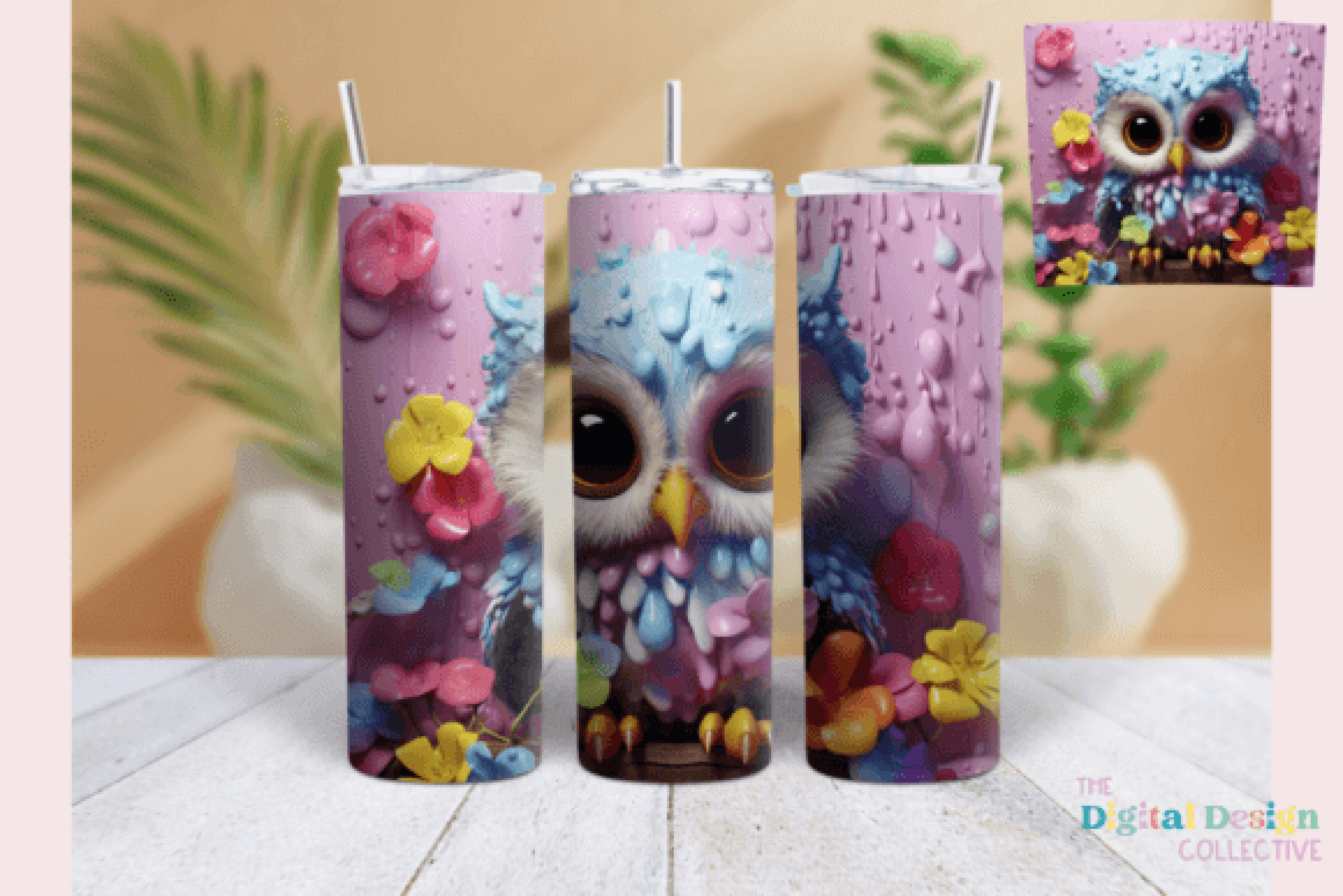 3D Owl Tumbler Wrap Bundle - CraftNest - Digital Crafting and Art
