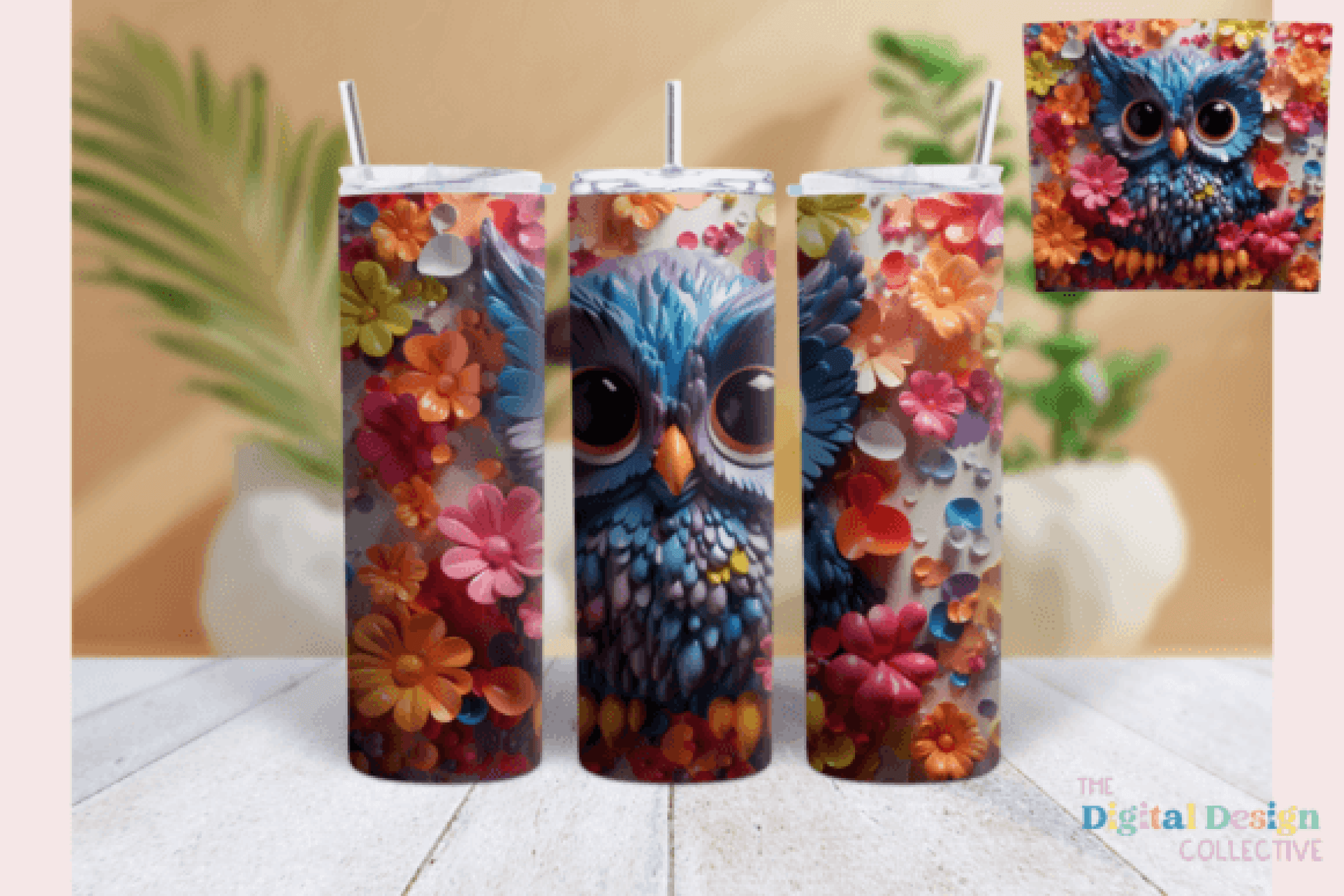 3D Owl Tumbler Wrap Bundle - CraftNest - Digital Crafting and Art