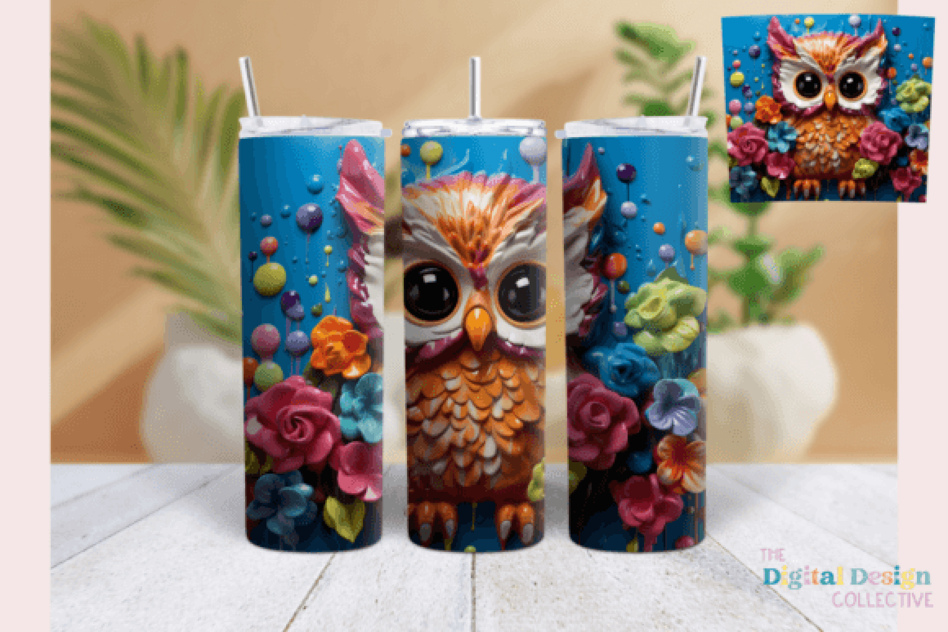 3D Owl Tumbler Wrap Bundle - CraftNest - Digital Crafting and Art