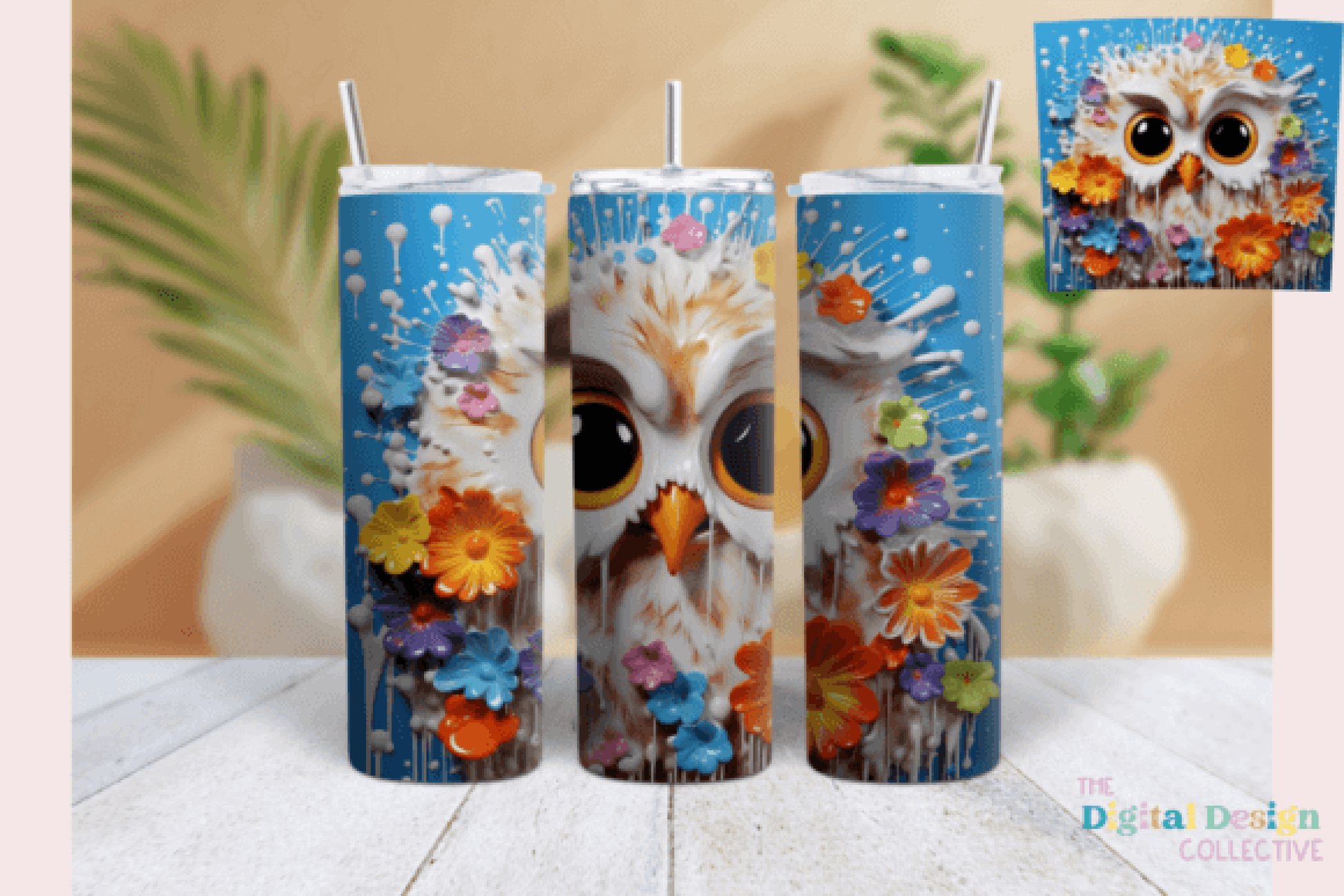 3D Owl Tumbler Wrap Bundle - CraftNest - Digital Crafting and Art