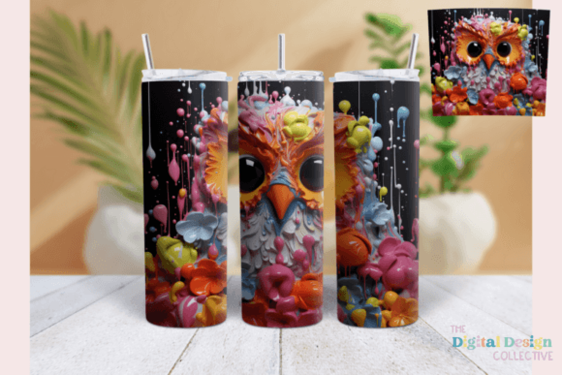3D Owl Tumbler Wrap Bundle - CraftNest - Digital Crafting and Art
