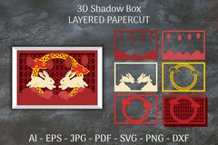 3D Shadow Box Chinese Layered Papercut SVG Bundle 2 - CraftNest - Digital Crafting and Art