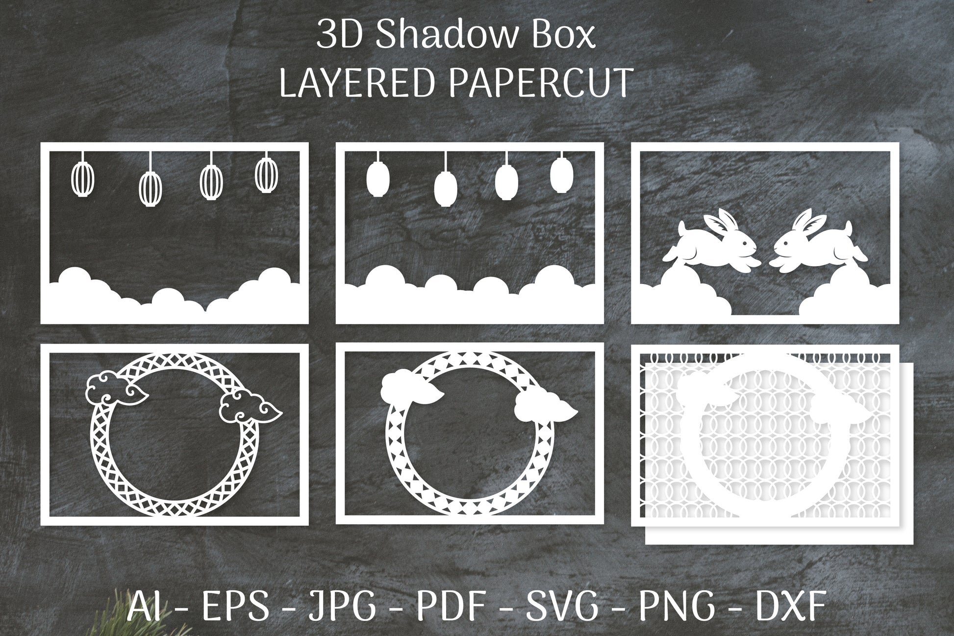 3D Shadow Box Chinese Layered Papercut SVG Bundle 2 - CraftNest - Digital Crafting and Art