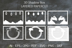 3D Shadow Box Chinese Layered Papercut SVG Bundle 2 - CraftNest - Digital Crafting and Art