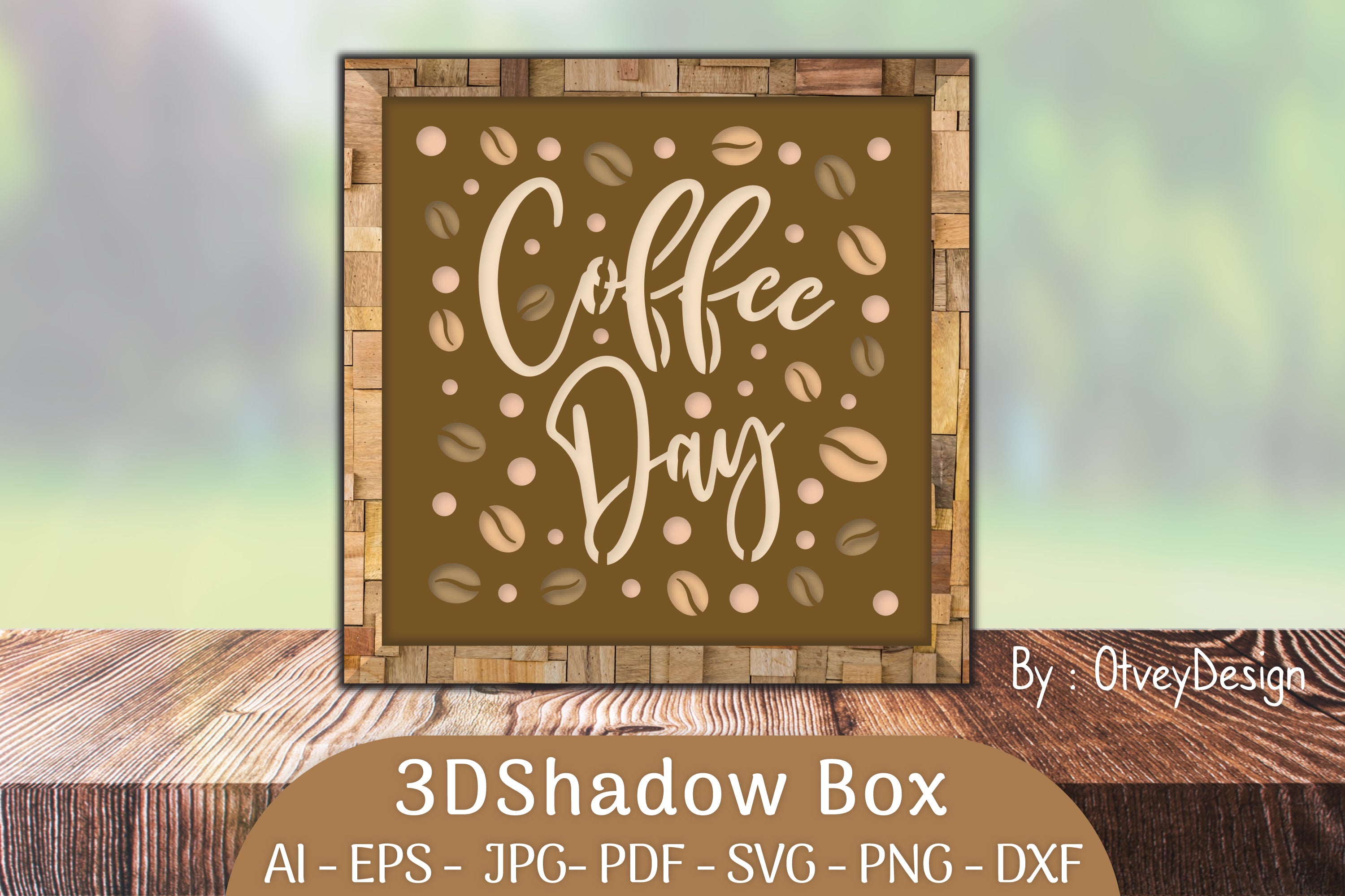 3D Shadow Box Love Coffee Layered SVG Bundle