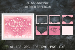 3D Shadow Box Valentine's Layered Papercut SVG Bundle 2 - CraftNest - Digital Crafting and Art