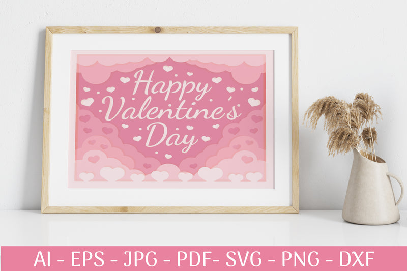 3D Shadow Box Valentine's Layered Papercut SVG Bundle 2 - CraftNest - Digital Crafting and Art