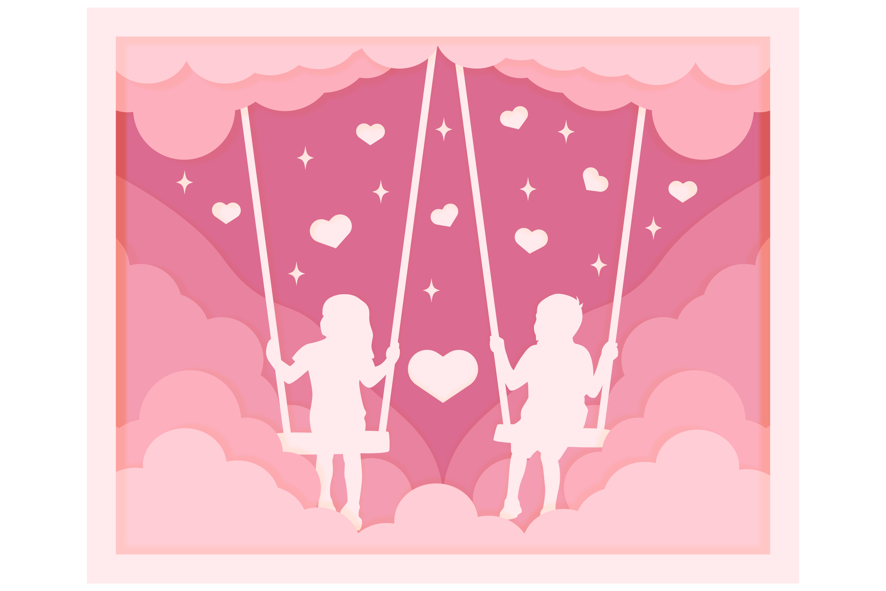 3D Shadow Box Valentine's Layered Papercut SVG Bundle 1 - CraftNest - Digital Crafting and Art