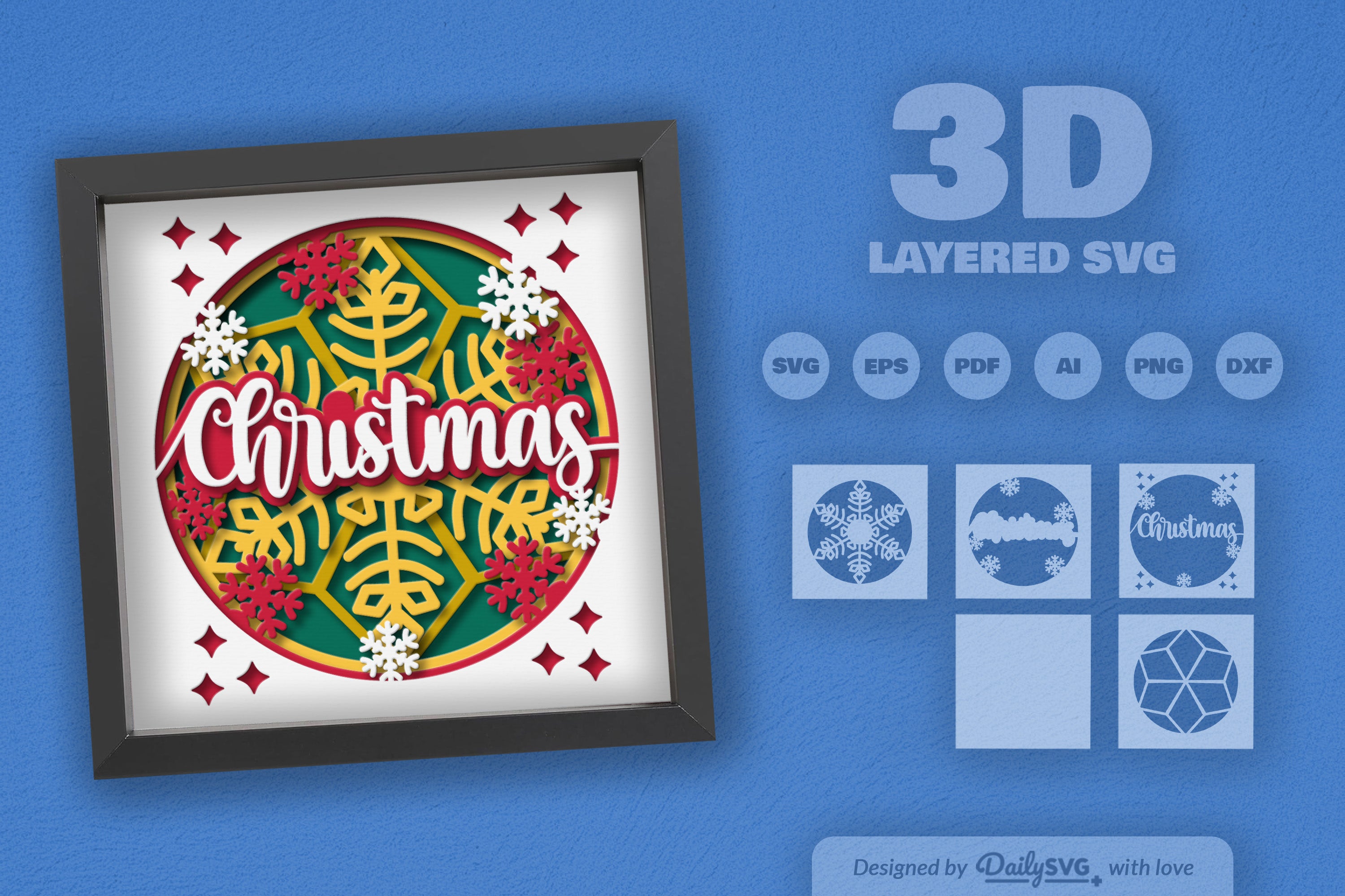 3D Christmas Papercut SVG Bundle