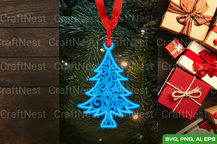 3D Christmas Tree Layered Papercut Clipart Bundle - CraftNest - Digital Crafting and Art