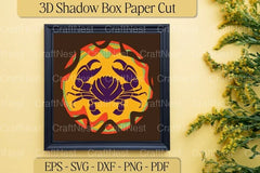 3D Crab Layered Paper Cut Clipart Bundle - CraftNest - Digital Crafting and Art
