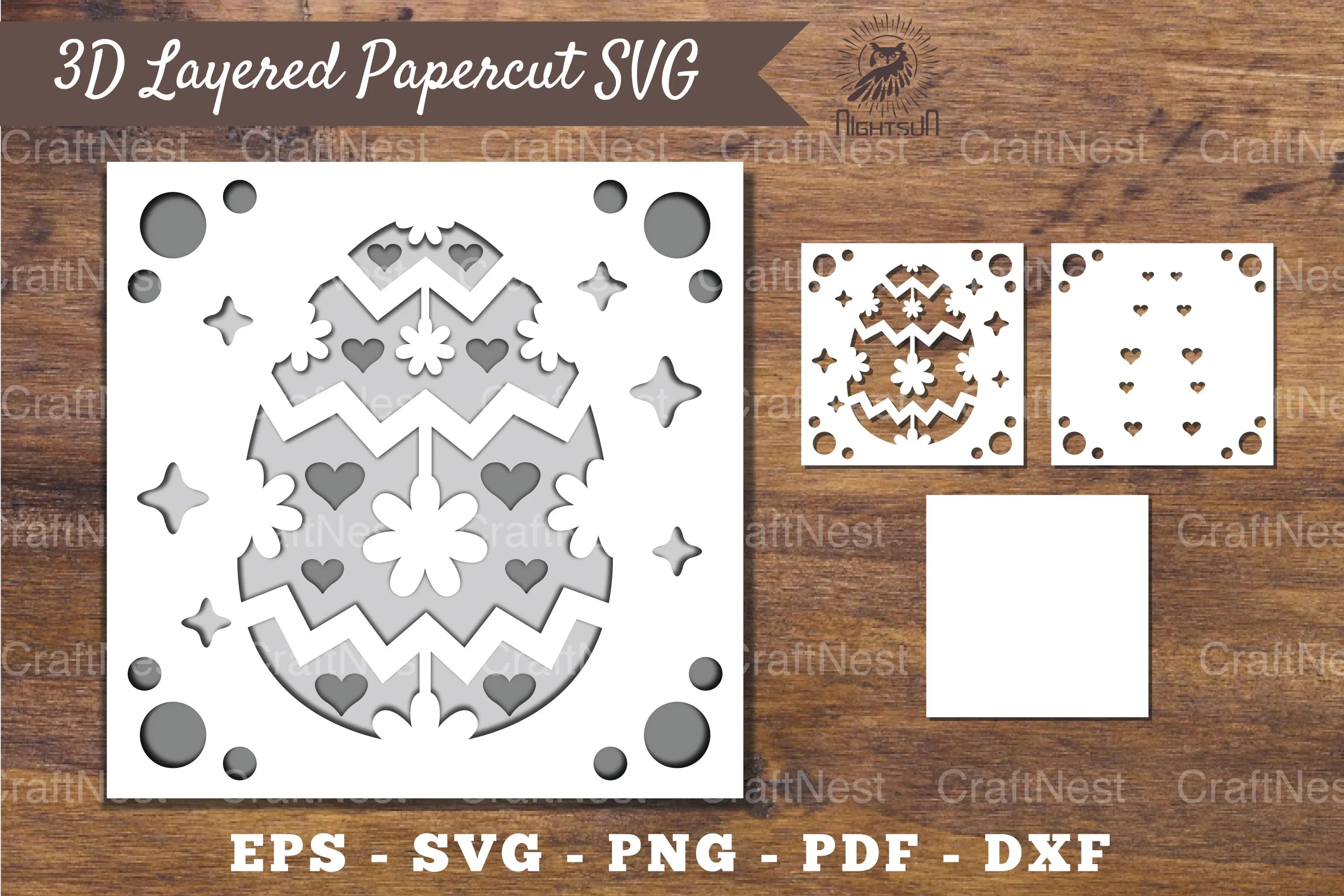 3D Easter Egg Layered Papercut Clipart Bundle - CraftNest - Digital Crafting and Art