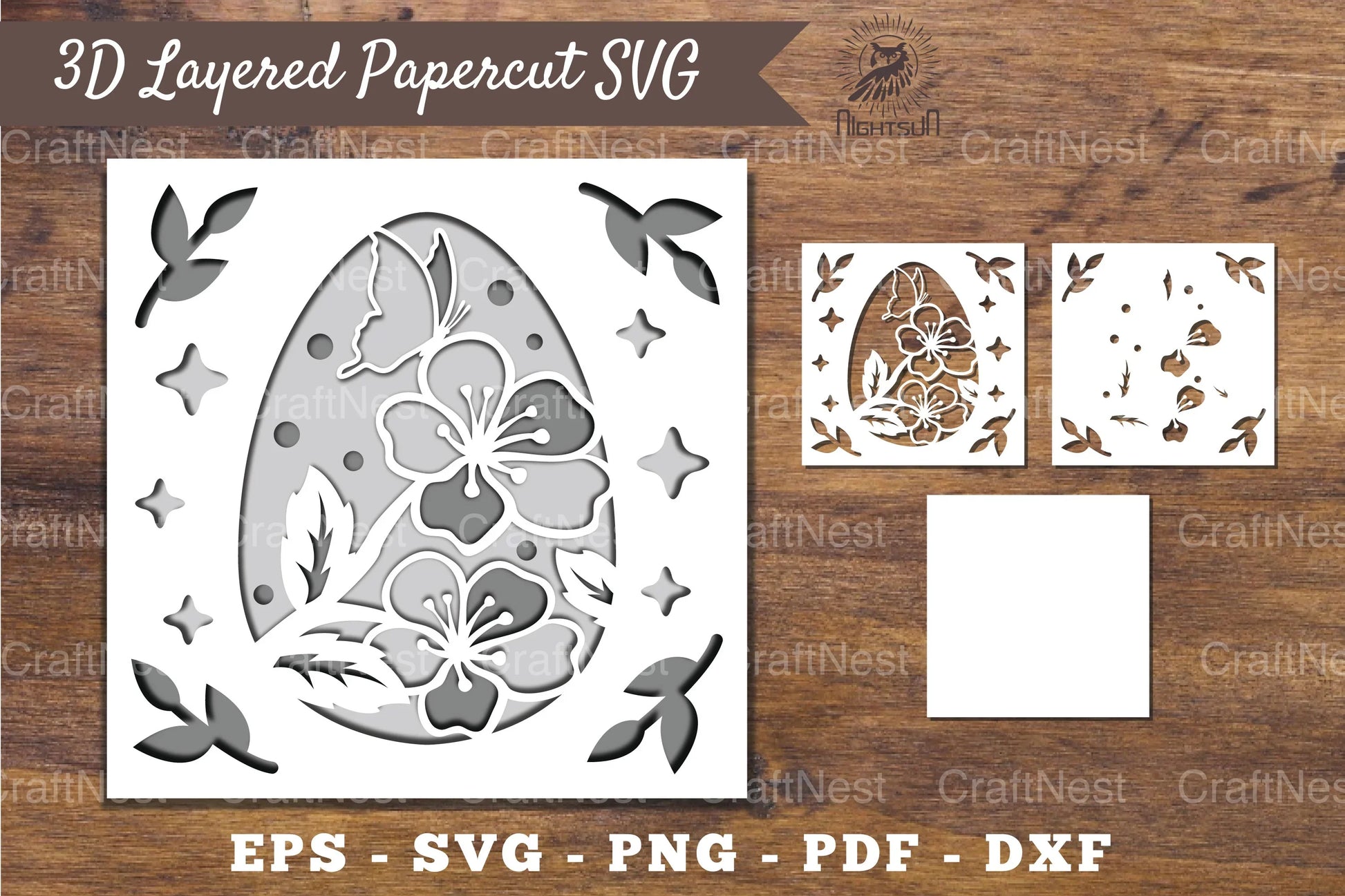 3D Easter Egg Layered Papercut Clipart Bundle - CraftNest - Digital Crafting and Art