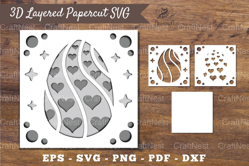 3D Easter Egg Layered Papercut Clipart Bundle - CraftNest - Digital Crafting and Art