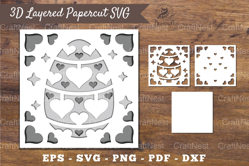 3D Easter Egg Layered Papercut SVG Bundle - CraftNest - Digital Crafting and Art