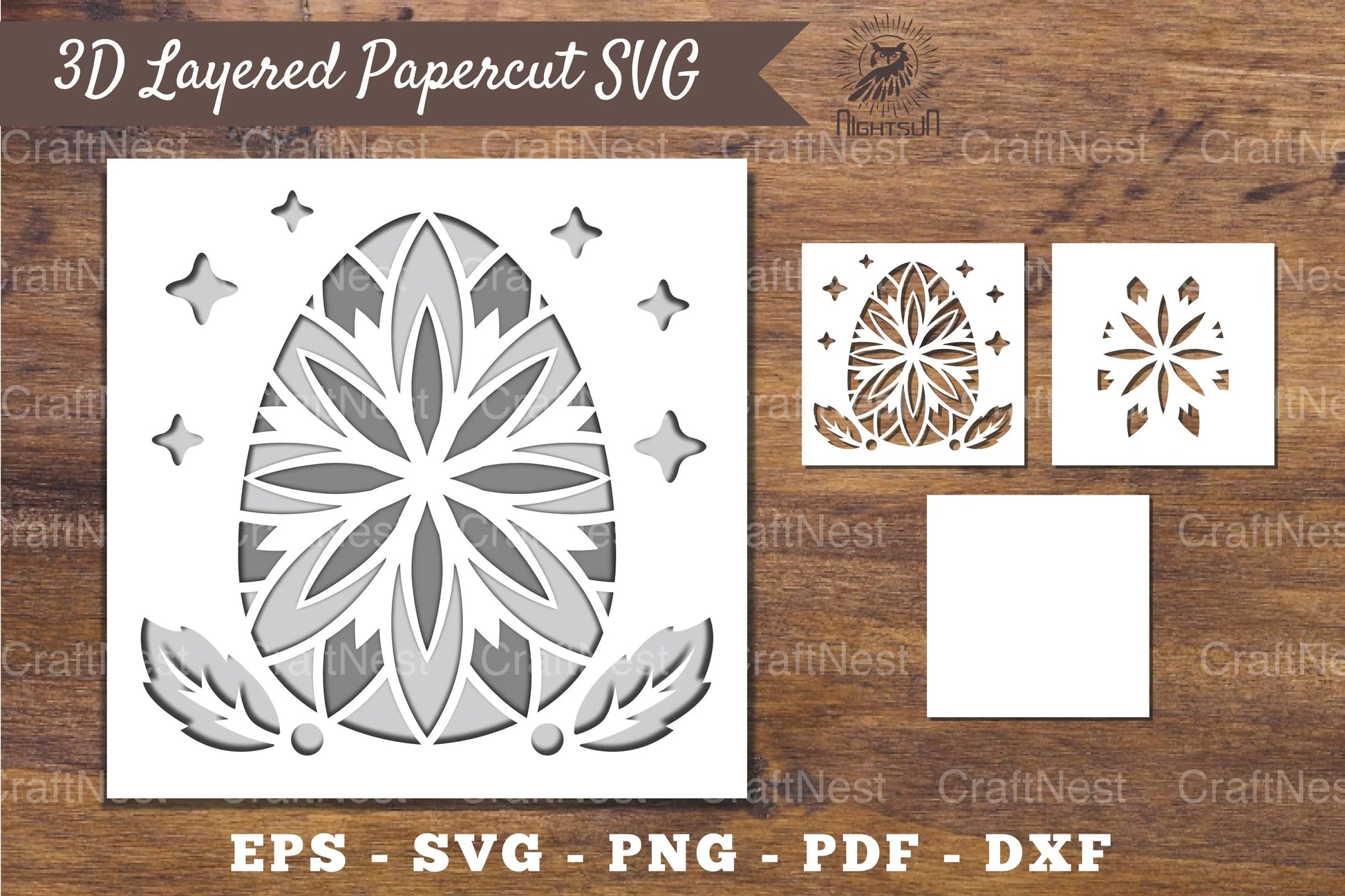 3D Easter Egg Layered Papercut Clipart Bundle - CraftNest - Digital Crafting and Art