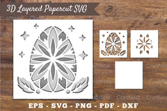 3D Easter Egg Layered Papercut Clipart Bundle - CraftNest - Digital Crafting and Art
