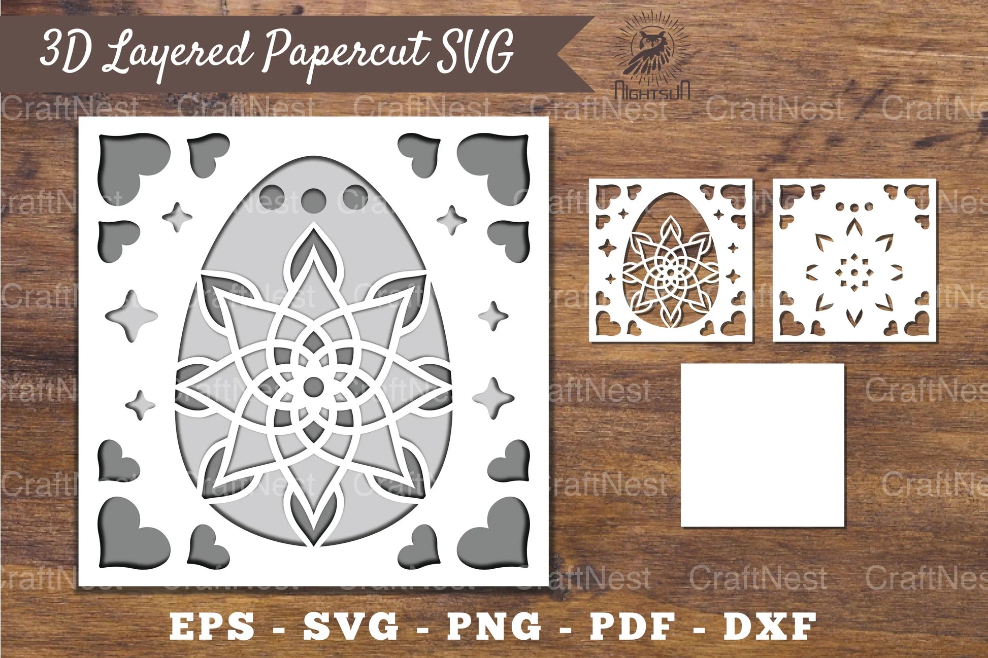 3D Easter Egg Layered Papercut Clipart Bundle - CraftNest - Digital Crafting and Art