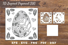 3D Easter Egg Layered Papercut Clipart Bundle - CraftNest - Digital Crafting and Art