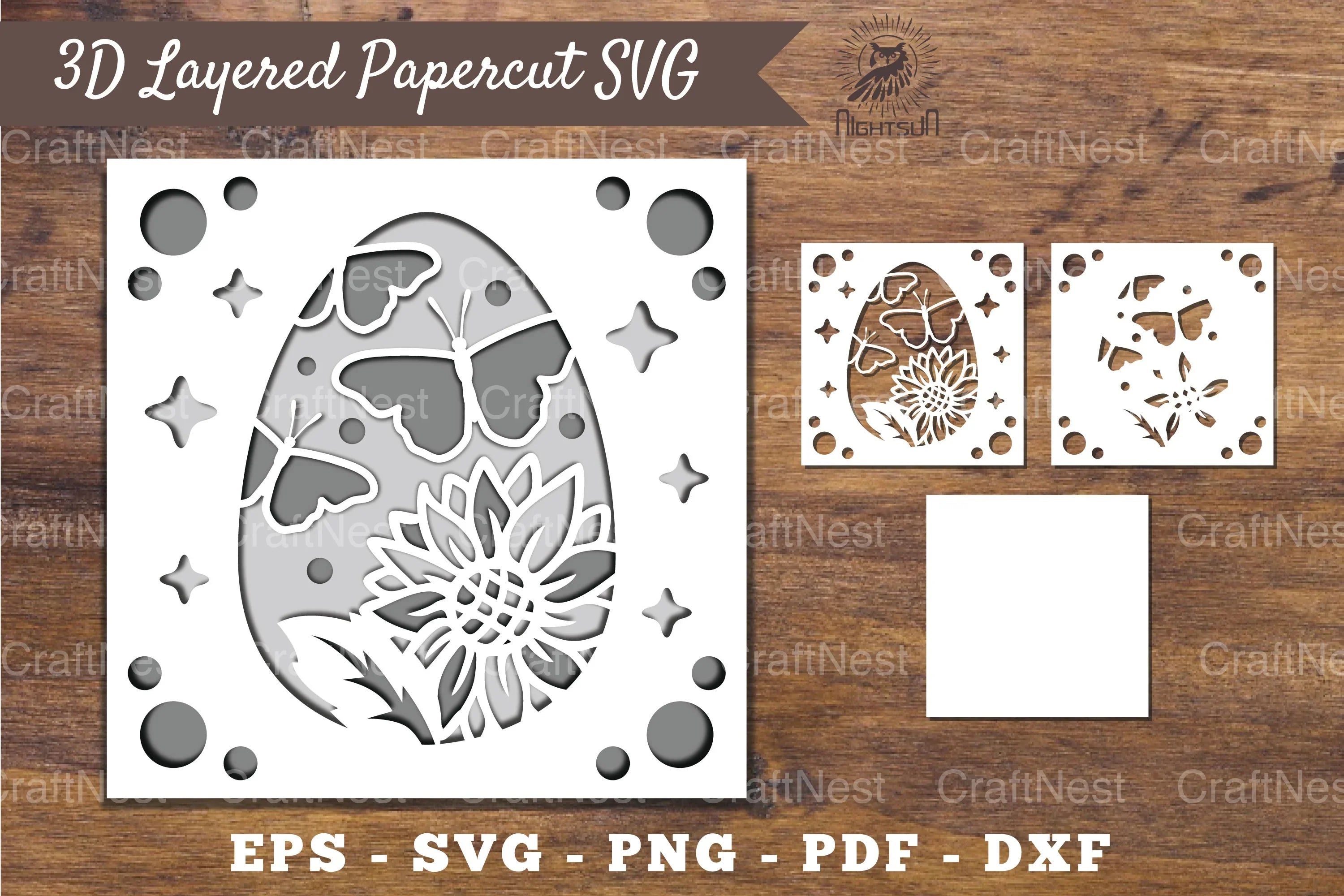 3D Easter Egg Layered Papercut Clipart Bundle - CraftNest - Digital Crafting and Art