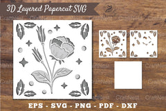 3D Flower Layered Papercut Clipart Bundle - CraftNest - Digital Crafting and Art