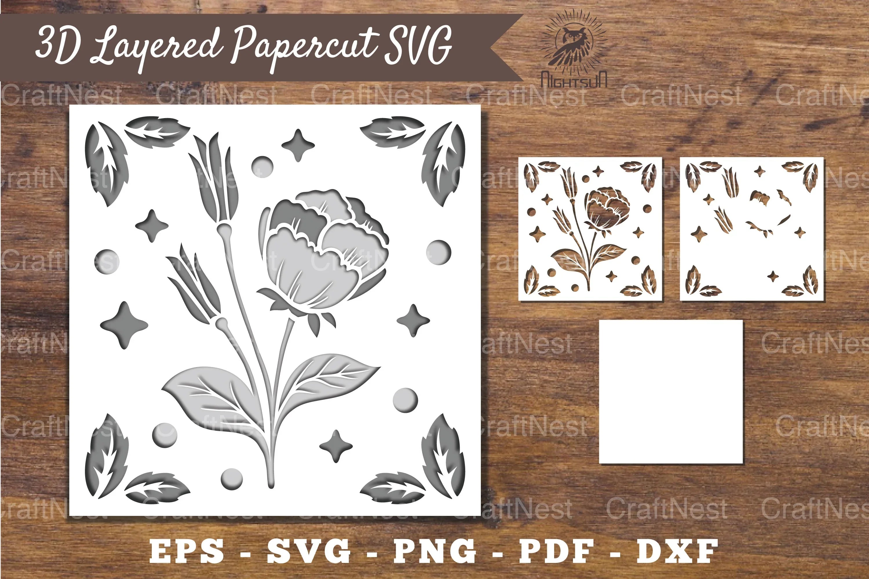 3D Flower Layered Papercut Clipart Bundle - CraftNest - Digital Crafting and Art