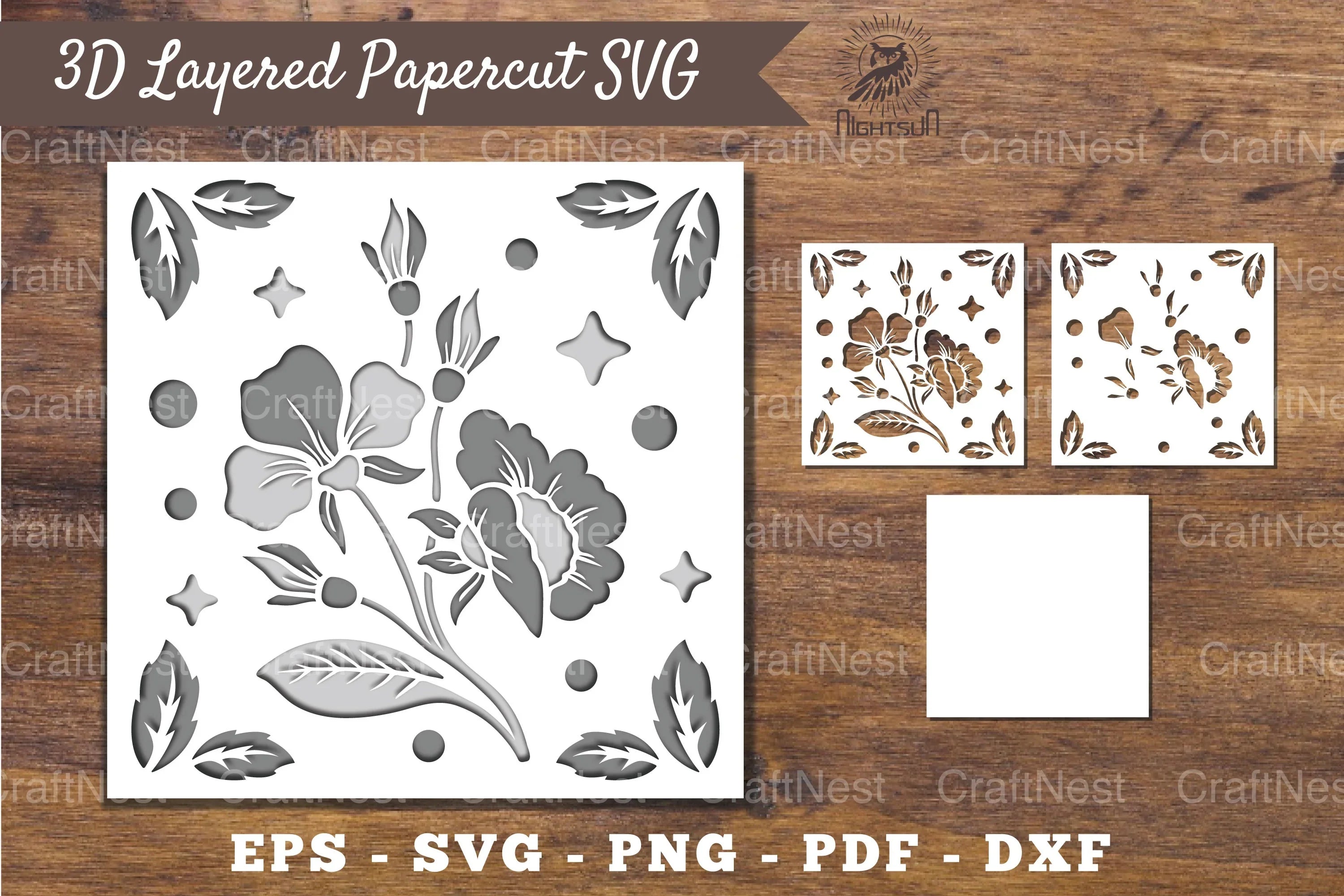 3D Flower Layered Papercut Clipart Bundle - CraftNest - Digital Crafting and Art
